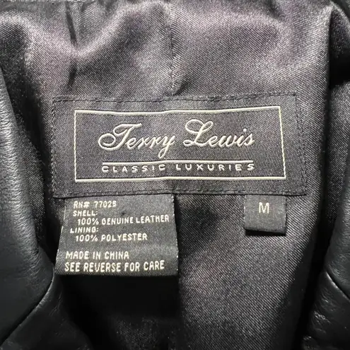 VTG 90s Terry Lewis Classic Luxuries Black Leather Belted Trench Coat Womens M Size M