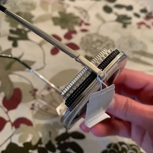 Authentic BOUCHERON 54 glitter oversized Square Swarovski crystals sunglasses Silver