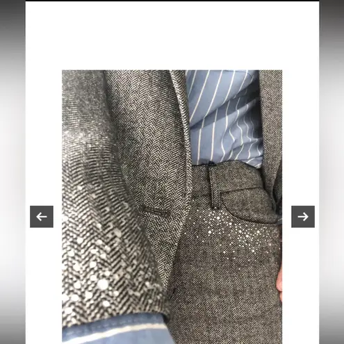 Zadig & Voltaire  Gray Pant Pistol Silver Rhinestone Wool Slim Boot 36