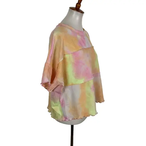 Fantastic Fawn  Top Medium Multicolor Short Sleeve Y2K Festival Retro Aesthetic