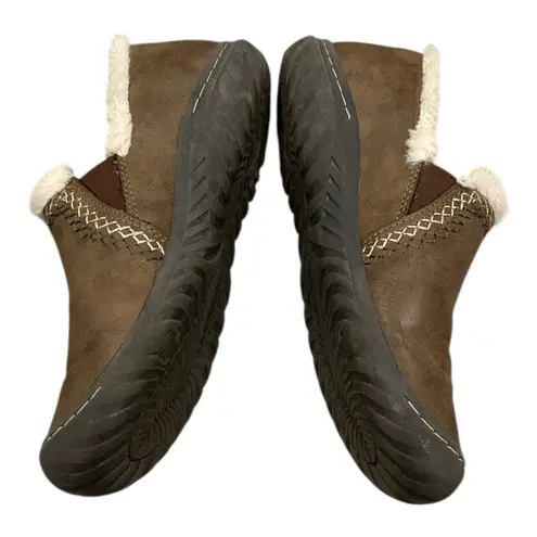 Jambu JBU by Women's Willow Slip-On Memory Foam Shoe Brown Size 8.5 Faux Fur