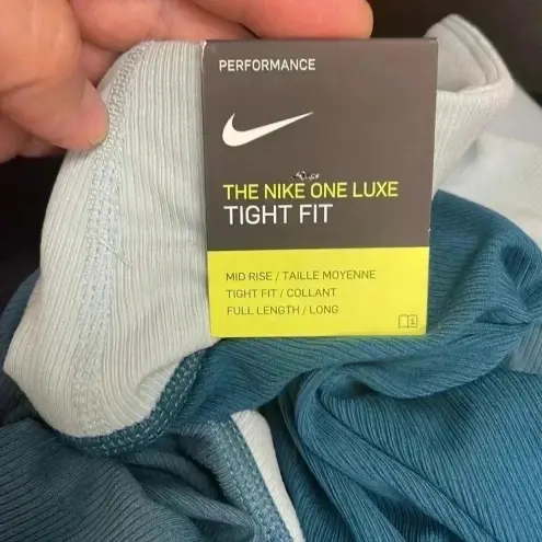 Nike NWT  One Luxe Women's Mid-rise Ribbed Leggings In Dark Teal Green Sz 3X