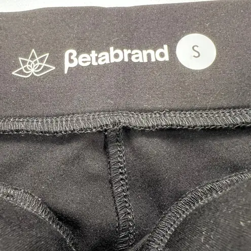 Betabrand Power Down Pant Black Ponte Seamed Legs Skinny Fit Size S