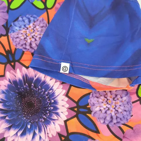 Desigual Luca Floral Mandala Unisex Orange Pink Purple Blue T-Shirt NWT- Size U