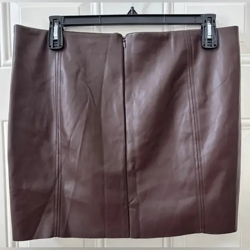 VERO MODA NWT Women's XL Faux-Leather High-Rise Mini Skirt Coffee Bean Brown