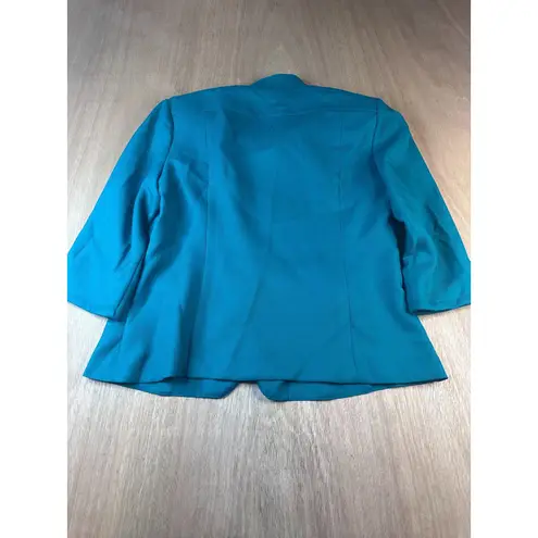 R & K Originals Dark Teal Herringbone Short Sleeve Jacket Women’s 14