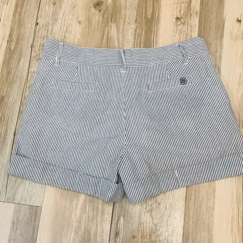 Lauren James  Seersucker distressed blue shorts size small