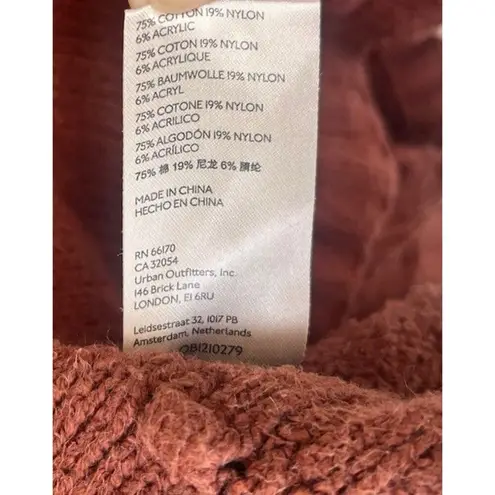 Anthropologie Pilcro Diana Cropped Cable Knit Cardigan Sweater Large Copper