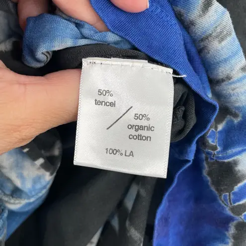 People of Leisure Women's Black & Blue Tie Dye Short Sleeve A