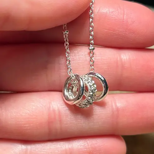 LC Lauren Conrad  Triple Circle Silver Tone Necklace