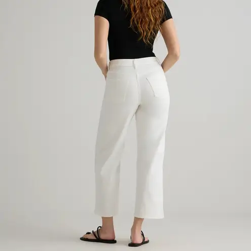 Quince Bella Stretch Patch Pocket Wide Leg Jeans In Cloud White Size 27 - Image 2