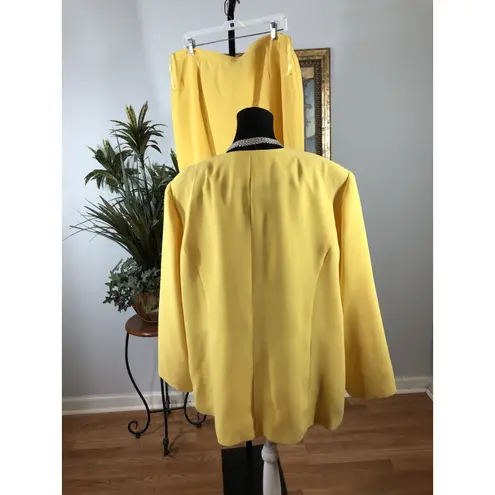 Maxie Klein Women Church 3 Pc Skirt Jacket 24W 3/4 Sleeve Formal Office Siren Yellow