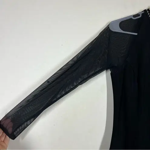 Tadashi Shoji Vintage Floor Length Mesh Rhinestone Dress Size Medium PETITE