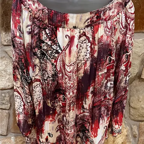 Rebecca Malone Flowy Fall Lined Pullover Blouse Women’s 2X Earth Tones