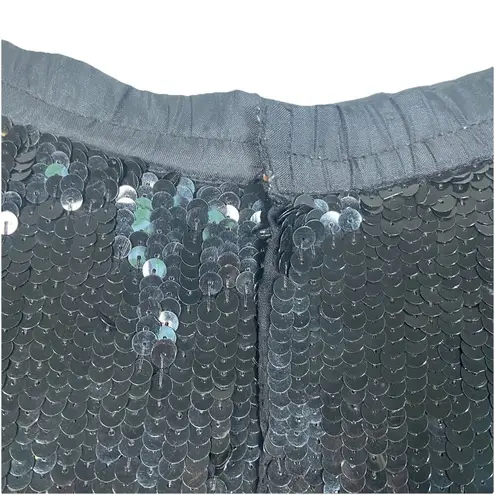 Vtg Swee Lo Skirt Women L Black Silk Sequin 80s Retro Party Cocktail Formal Glam Size L
