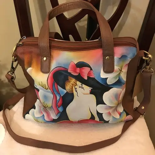 Sukriti Leather Painted Crossbody Bag