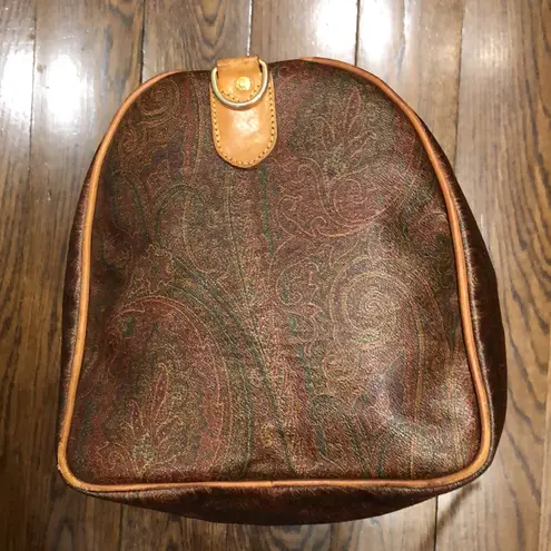 ETRO Milano Red Paisley Boston Weekend Bag With Carry Strap 50