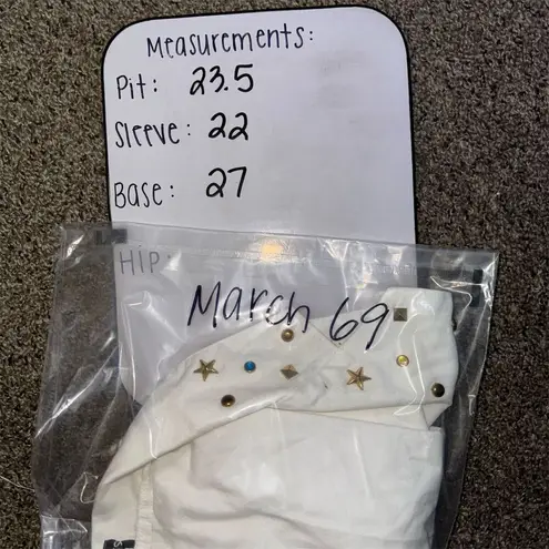 Vintage Blair Boutique Women's Ivory Studded Blazer Jacket Size XL White