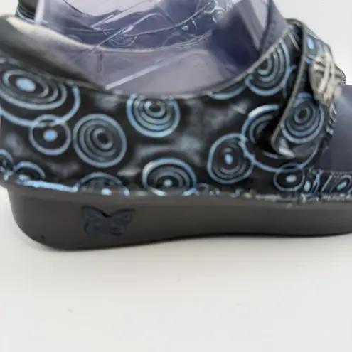 Alegria Dena Dream Fit Clogs Womens Size 37 US 7-7.5 Blue Leather Slip On Shoes