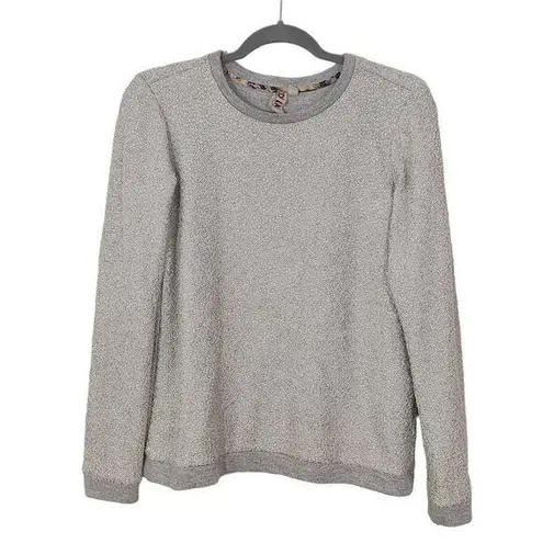 Dolan Left Coast Collection Gray Metallic Textured Knit Sweatshirt Size Small