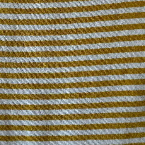 Pact Softspun Striped Crew Neck Organic Cotton Tank Mustard White SZ S #2133 Yellow