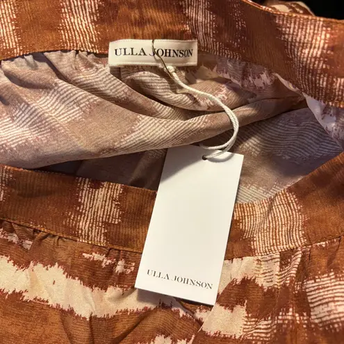 Ulla Johnson Ulla Johnson Aisa Silk Taffeta Tiered Midi Skirt Fawn Size 2 Ikat Animal Print