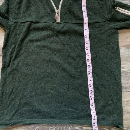 Abode Outside Campfire 100% Merino Wool Quarter Zip Forest Green L Size L