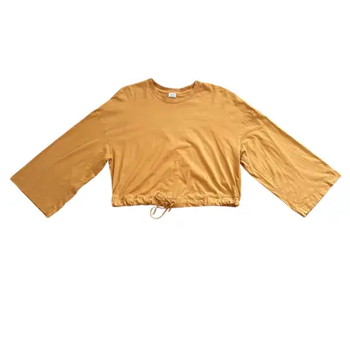 Wilfred dark yellow long sleeve cotton casual crop top size L