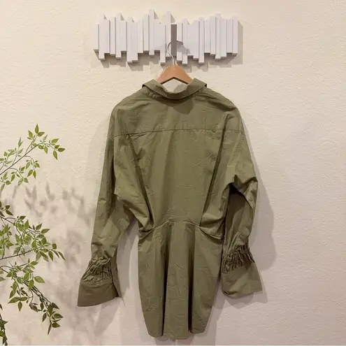 En Saison Hardin Button Down Shirt Dress in Sage Green Size Small NWT
