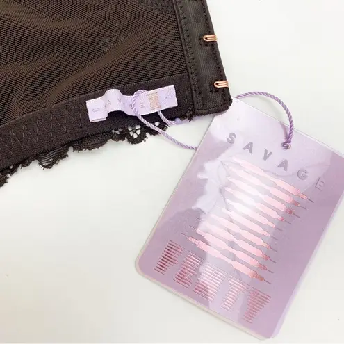 Savage X Fenty Floral Lace Push Up Balconette Bra: Chocolate Brown Sugar