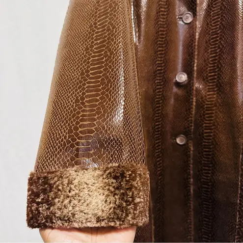 Dennis Basso DENNIS BY CHOCOLATE BROWN FAUX SHEARLING COAT JACKET SIZE XL - NWOT