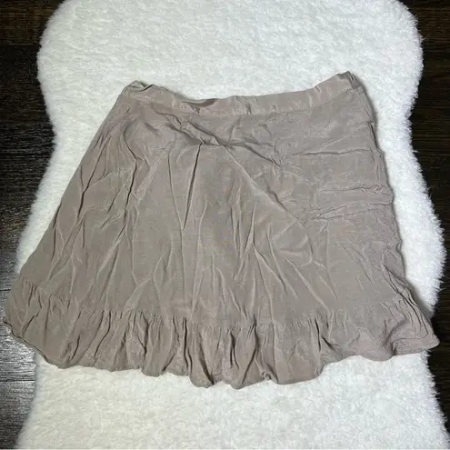 Aritzia  Sunday Best Taupe Wrap Ruffle Mini Skirt