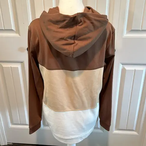 Wanna B  Small Neutral Color-block Hoodie NWT