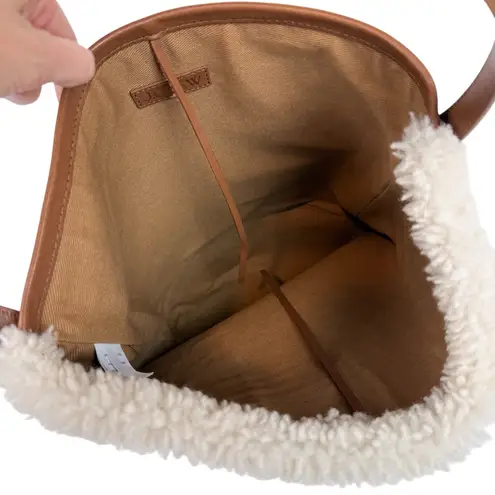 J.Crew  Collection Berkeley Bucket Bag in Leather and Shearling