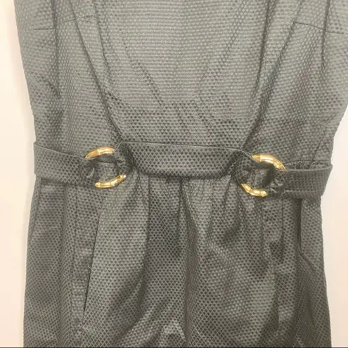 David Meister Black Textured Sheath Dress