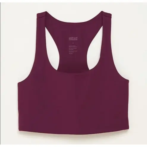 Girlfriend Collective Plum Paloma Racerback Sports Bra XS Activewear Maroon