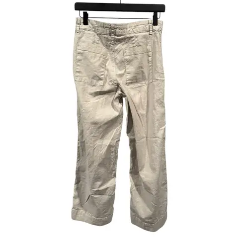 Frank & Eileen Wexford Wide-Leg Linen Pant 4 Cement Cropped