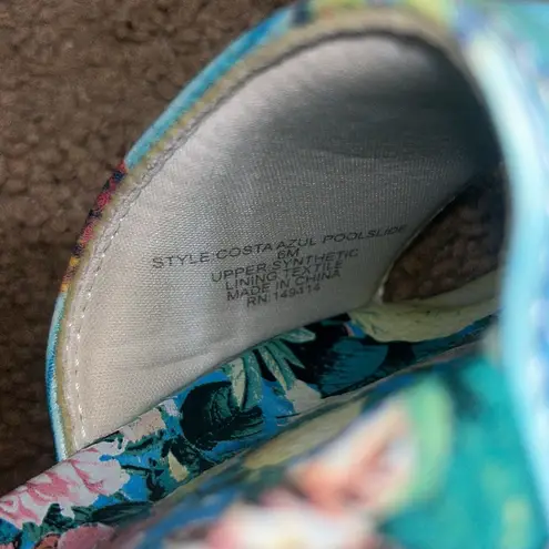 Johnny Was  Costa Azul‎ Butterfly Pool Slides Sandal 6