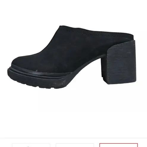 OTBT  clog mules Shoes Size 9.5. black leather Suede block heels NEW