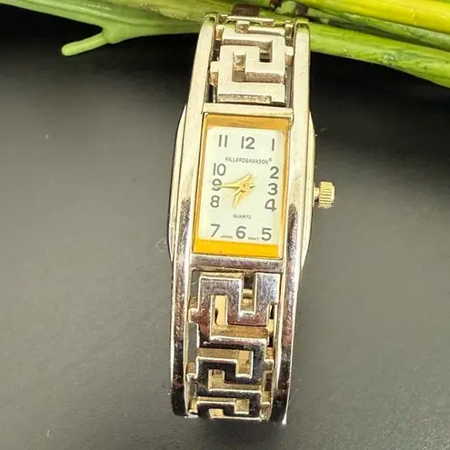 Hillard & Hanson Vintage Silver-tone Greek Style Bangle Watch