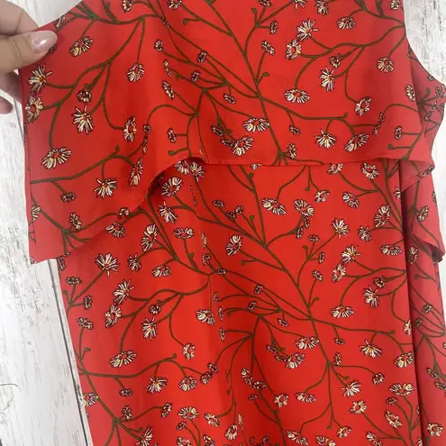 Tabitha Webb Dress Size 4 Red Daisy Sun Floral Slip Bloomcore Festival Flowy
