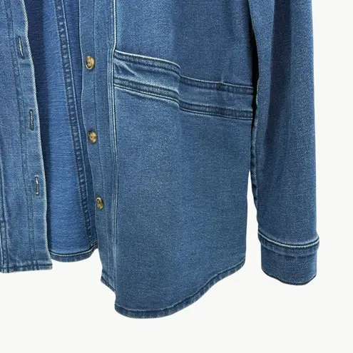 Sézane Will Organic Cotton Button Down Denim Jacket | Sz Small | Indigo Blue