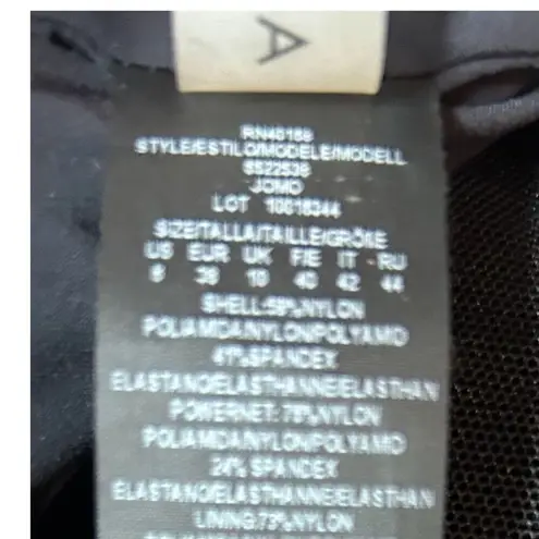 Amoressa Tankini Swim Top Sheer Front Panel Circle Detail Size Medium Black