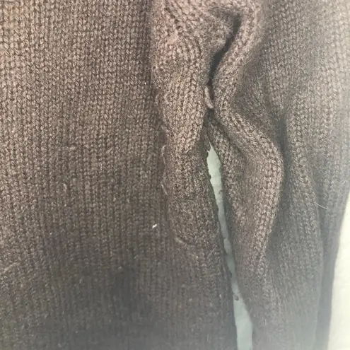carole little Sweater Brown V Neck Wool Blend Sweater Sz L GUC