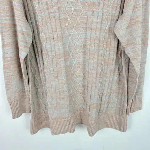 Market & Spruce NWT Stitch Fix Afon Cable Knit Hooded Sweater Marl Plus Size 3X