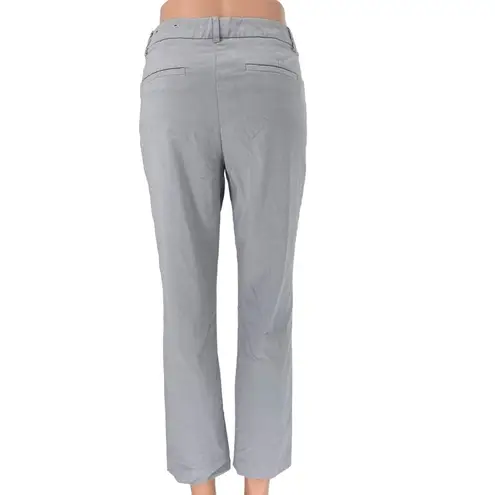 Mario Serrani Gray Cropped Mid Rise Comfort Stretch Slim Straight Pants Size 8