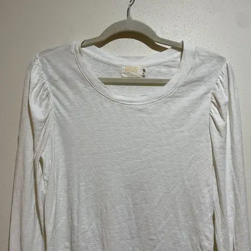 Nation Ltd Size M Medium Penny Flounce Cuff Tee Shirt Top White Bell Sleeve