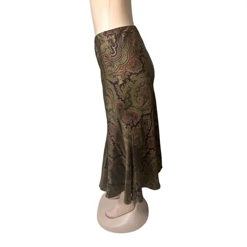 Ralph Lauren  Satin Paisley Skirt  Size 8