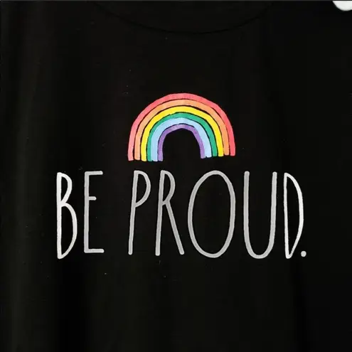 Rae Dunn NWT  Rainbow Be Proud Pride TShirt Black S