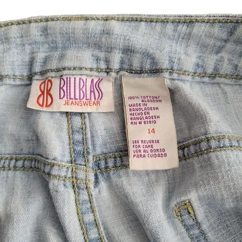 Bill Blass Vintage  Jeanswear Womens 14 Blue High Rise Cropped Light Wash Cotton